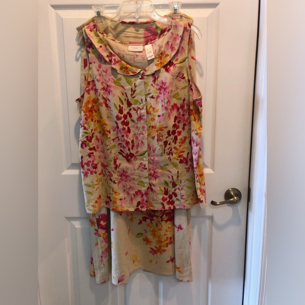 Emma James Floral Sleeveless Top and Skirt Set